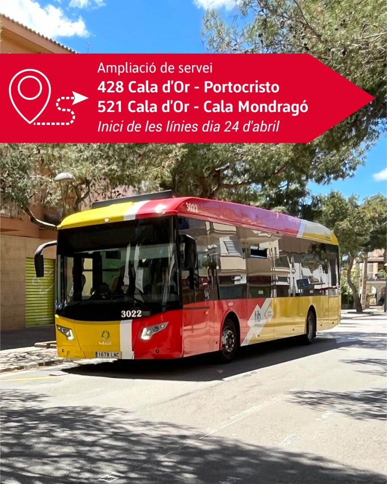 El TIB reactiva líneas en la costa de Llevant y amplía el servicio desde este viernes