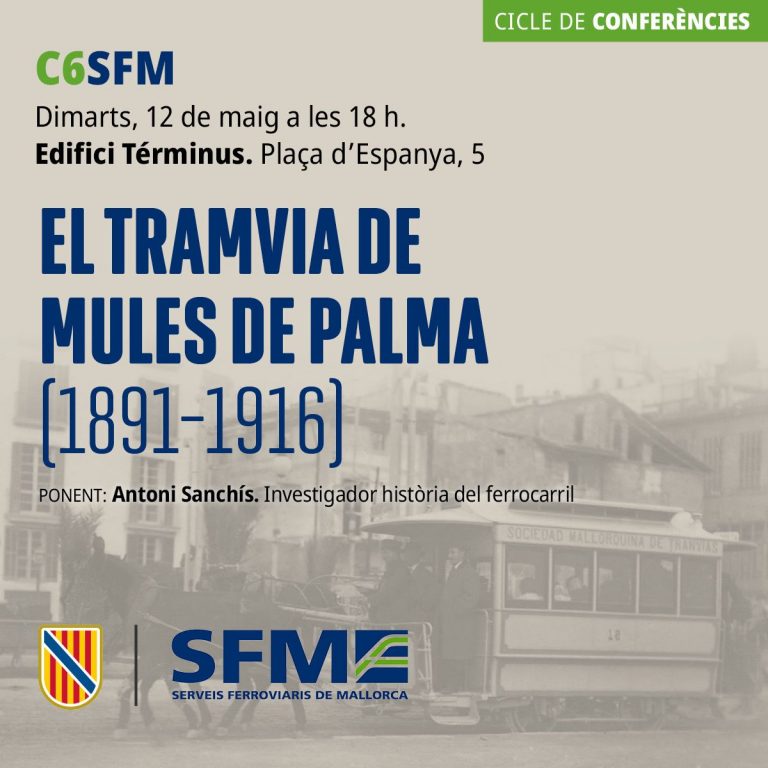 El tranvía de mulas de Palma protagoniza una nueva conferencia de SFM en el edificio Términus
