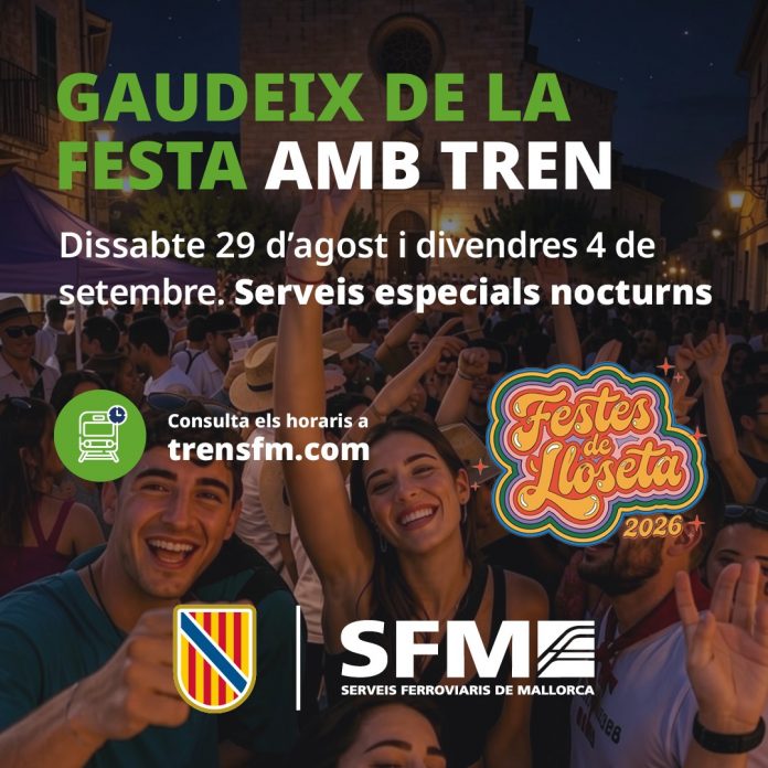 SFM habilita trenes nocturnos por primera vez con motivo de las fiestas patronales de Lloseta