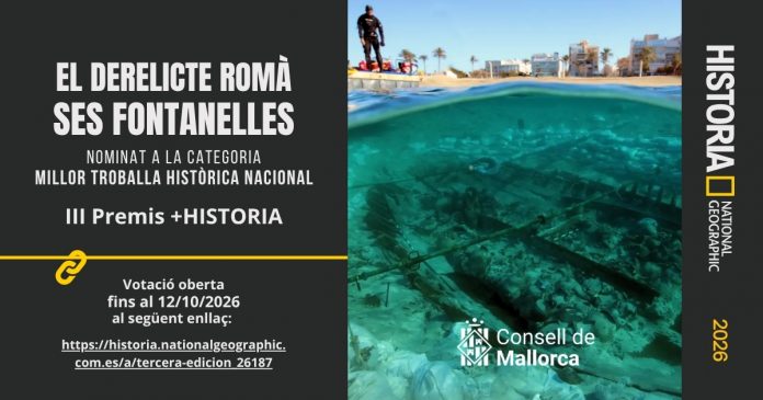El pecio romano de Ses Fontanelles, nominado a los Premios +HISTORIA de National Geographic